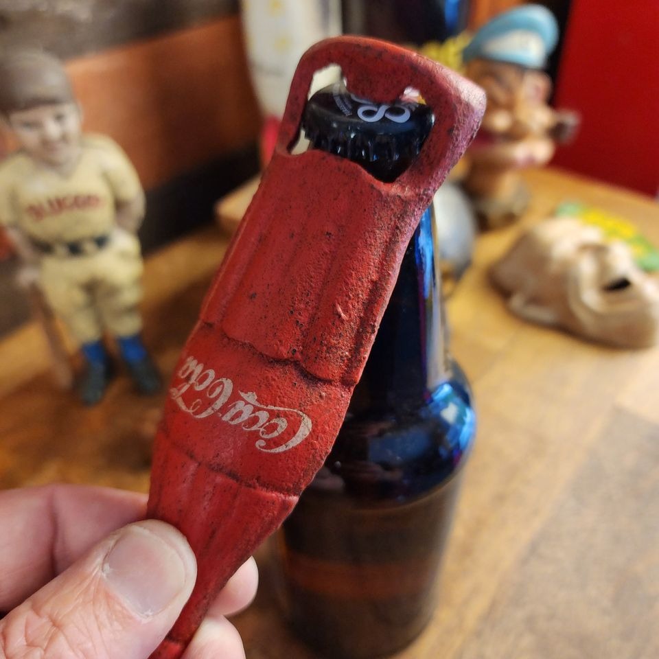 Coca-Cola Cast Iron Bottle Opener With Painted Antique Finish (5.5" Tall)