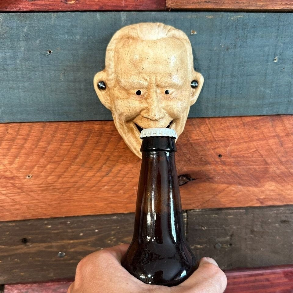 Old White Guy Cast Iron Wall Mounted Bottle Opener (4.5" x 3.5")