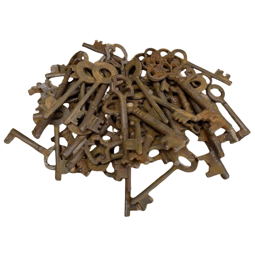 19th - Century Cast Iron Assorted Keys With Antique Finish (Lot of 25) - Jones Peak