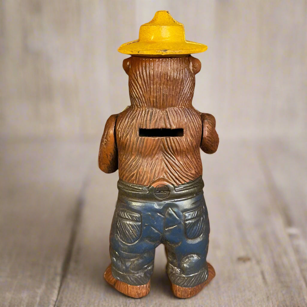 Smokey Bear Cast Iron Bank With Painted Antique Finish (8" x 3.5")