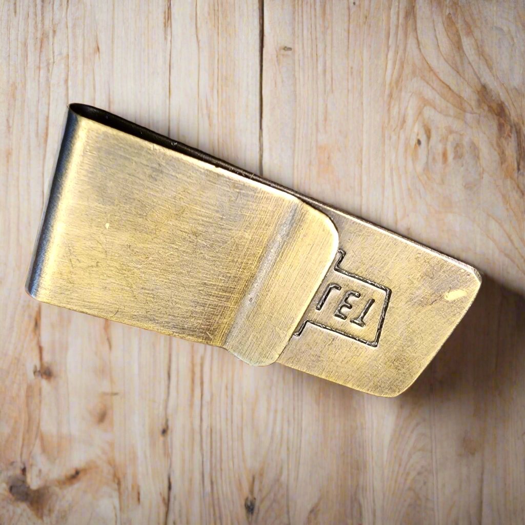 Chevrolet Solid Brass Money Clip With Raised Lettering & Antique Finish (2.25" x 1")