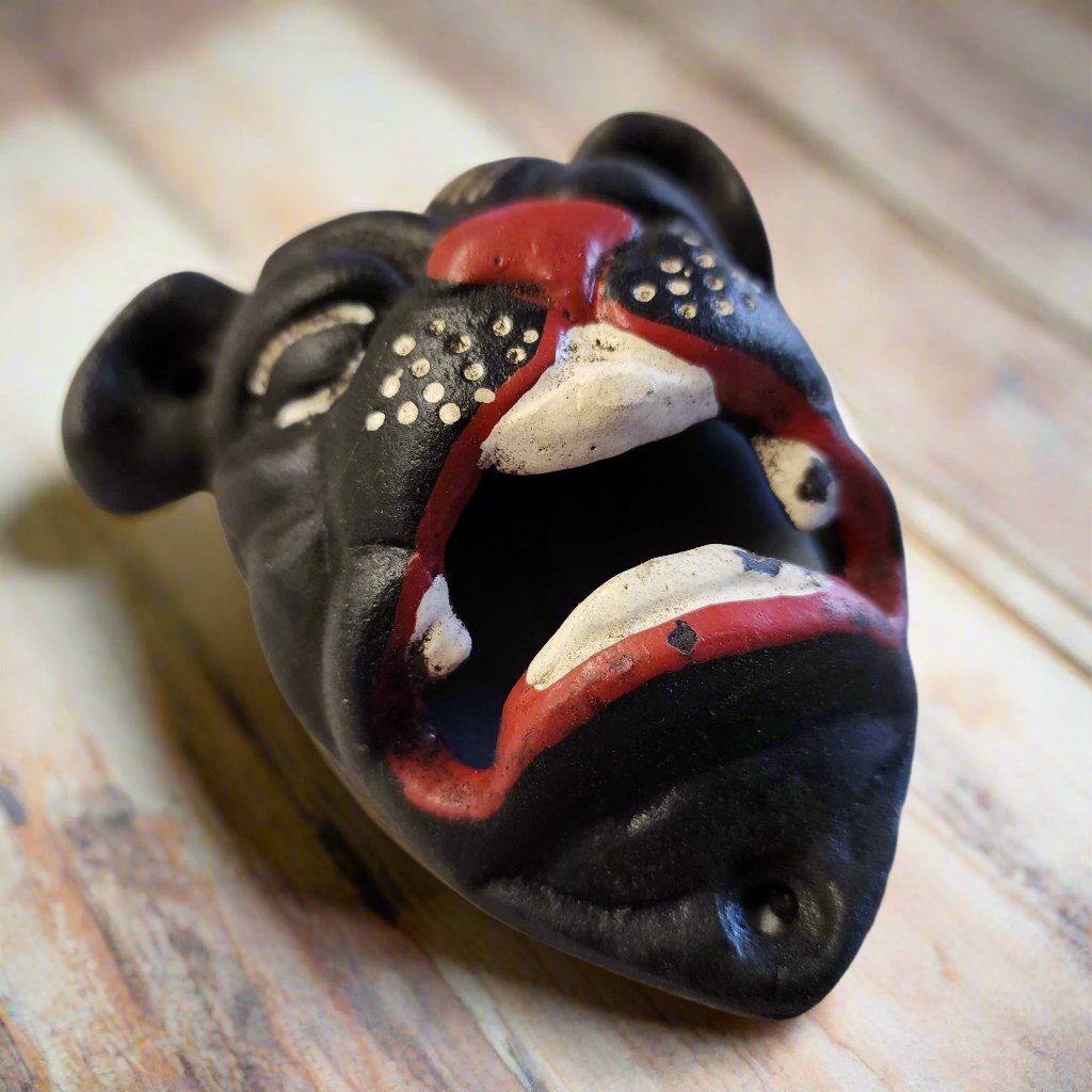 Bulldog Cast Iron Wall Mounted Bottle Opener With Painted Antique Finish (3.5" X 4")