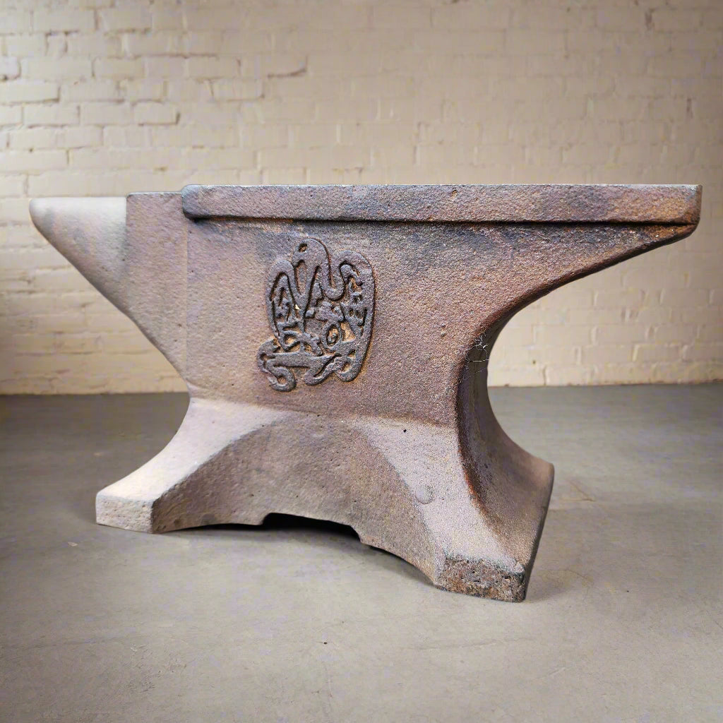 Keen Kutter Cast Iron Anvil Paperweight With Brass Tag And Embossed Makers Mark (8" x 3.5" x 2")