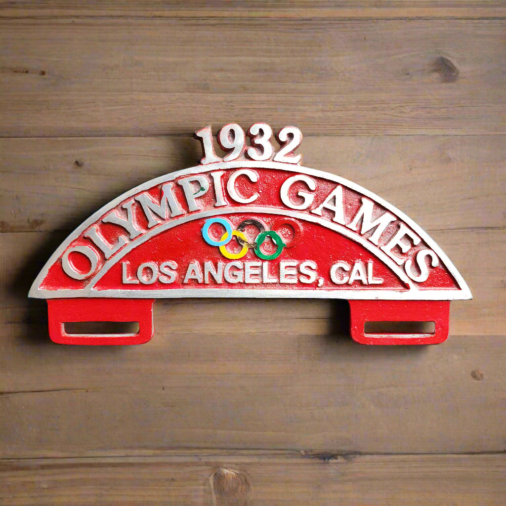 Olympic Games 1932 Los Angeles License Plate FOB Topper (9.75" x 5")