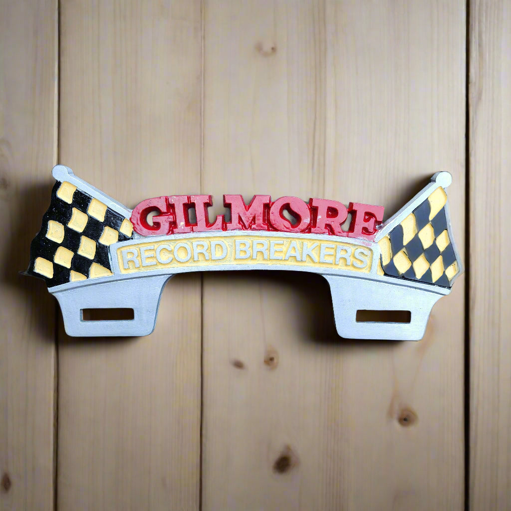 Gilmore Record Breakers License Plate Aluminum FOB Topper (9.75" x 11")