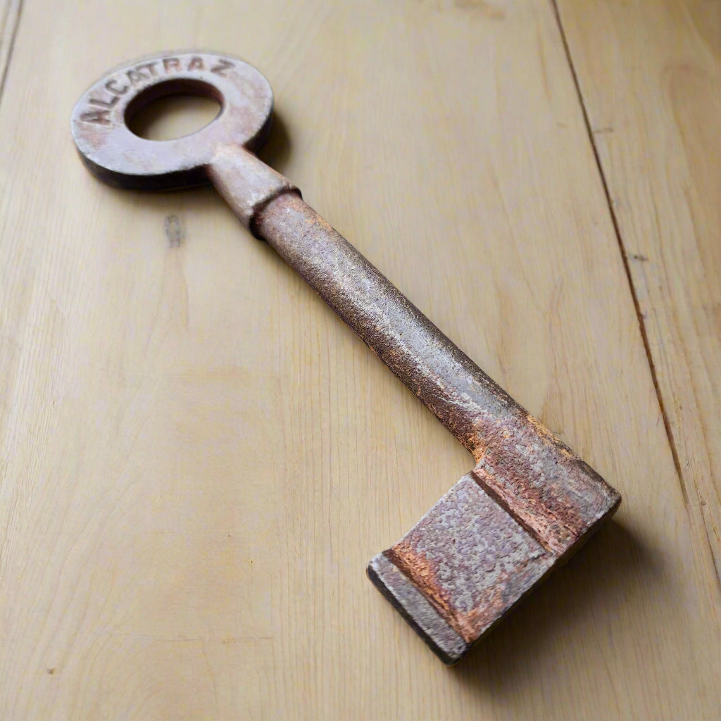 Alcatraz Prison Cast Iron Cell Key With Antique Finish (5" Long)