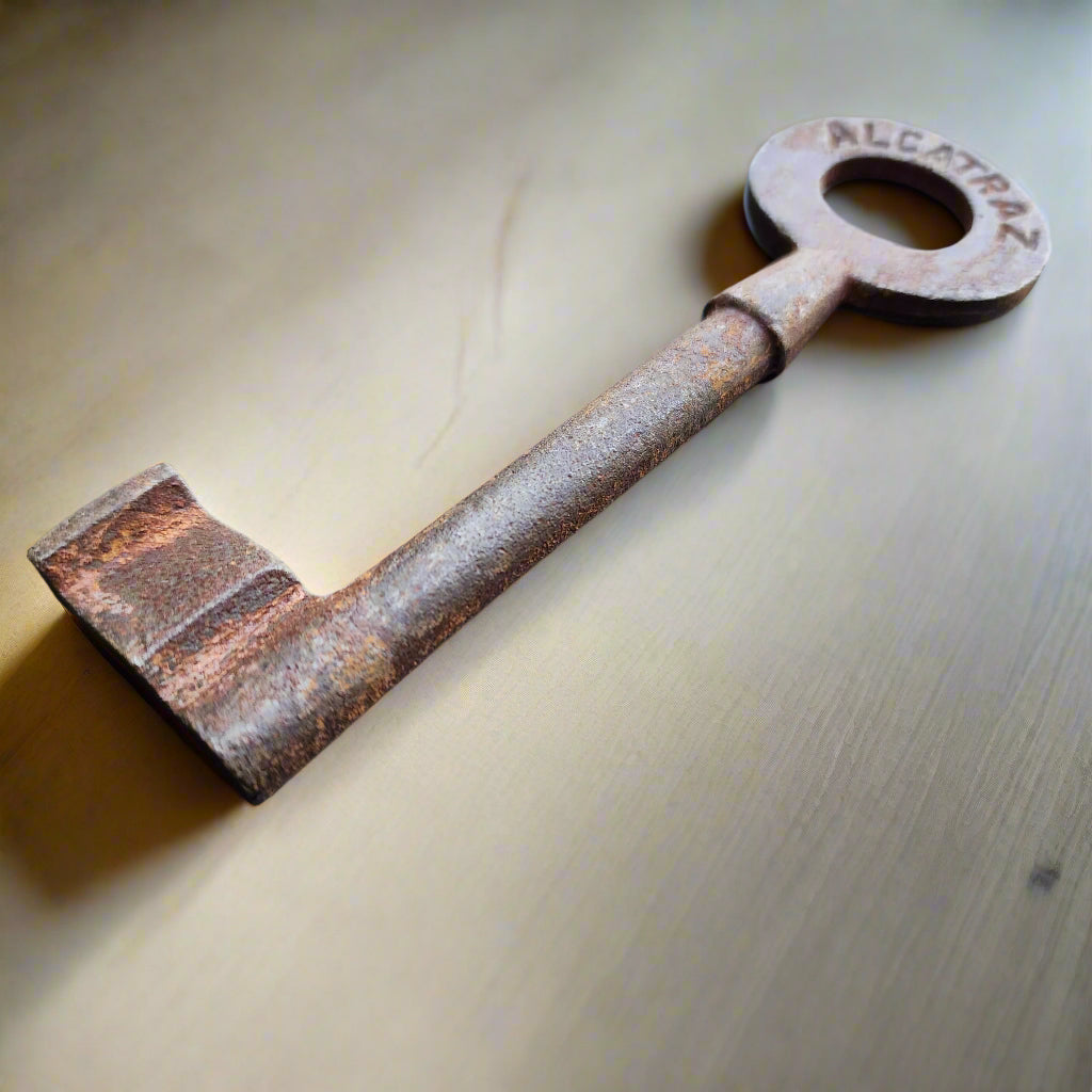 Alcatraz Prison Cast Iron Cell Key With Antique Finish (5" Long)