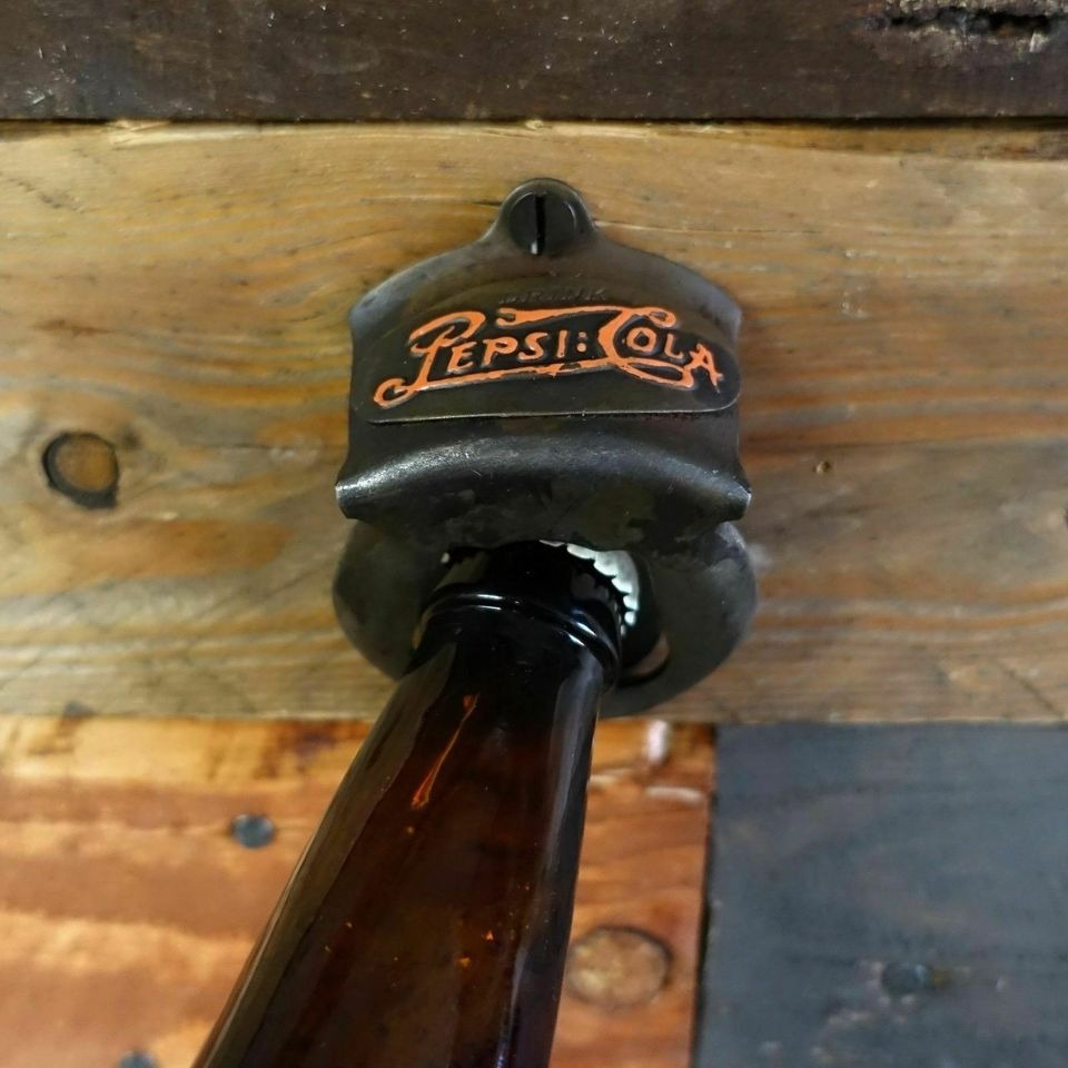 Pepsi-Cola Die Cast Wall Mounted Bottle Opener With Painted Antique Finish (3.25" x 2.5")