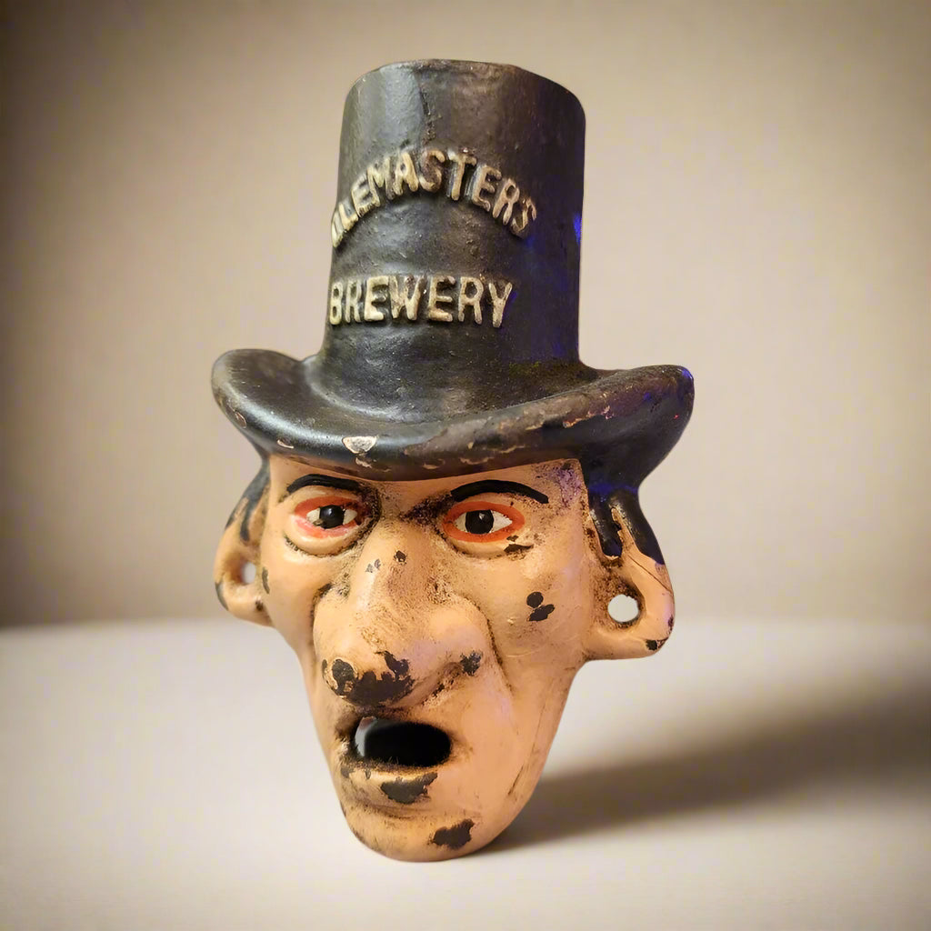 Warlock Olemasters Brewery Cast Iron Wall Mounted Bottle Opener With Painted Antique Finish (4.5" x 3")