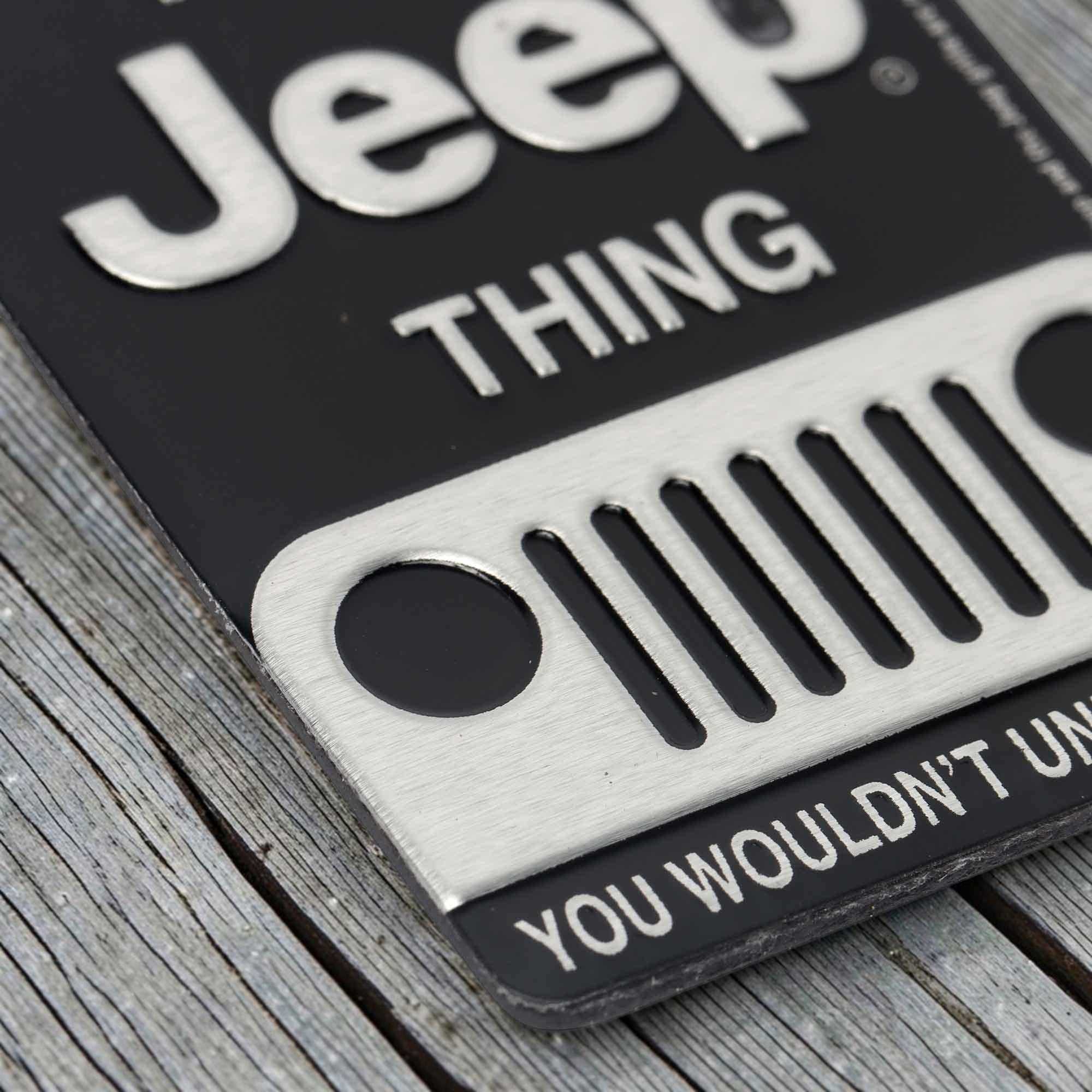 Jeep Grille It’s a Jeep Thing Embossed Metal Magnet detail view