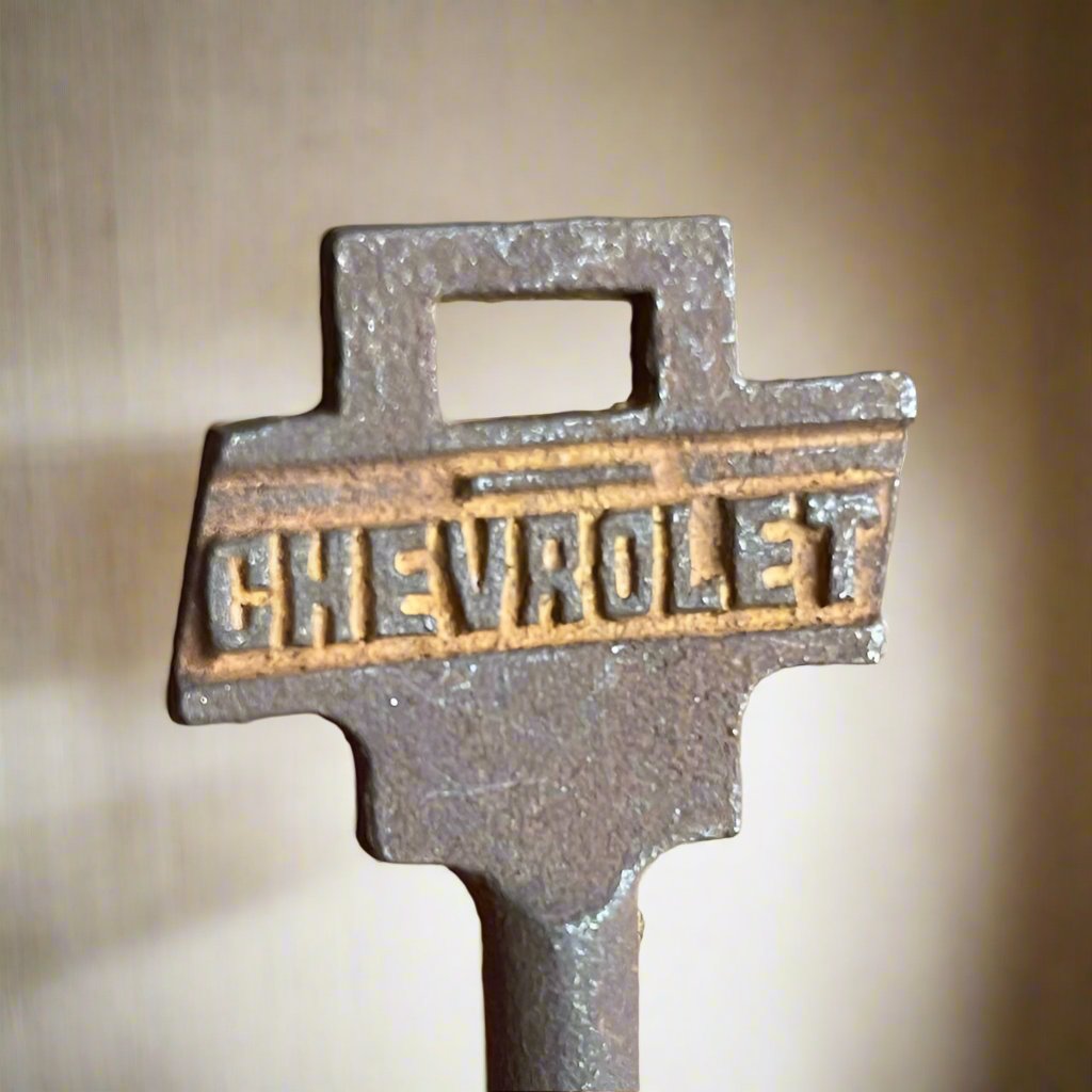 Automotive Cast Iron Set of 5 Keys With Antique Finish (Ford, HD, Chevrolet, Texaco, & Route 66)