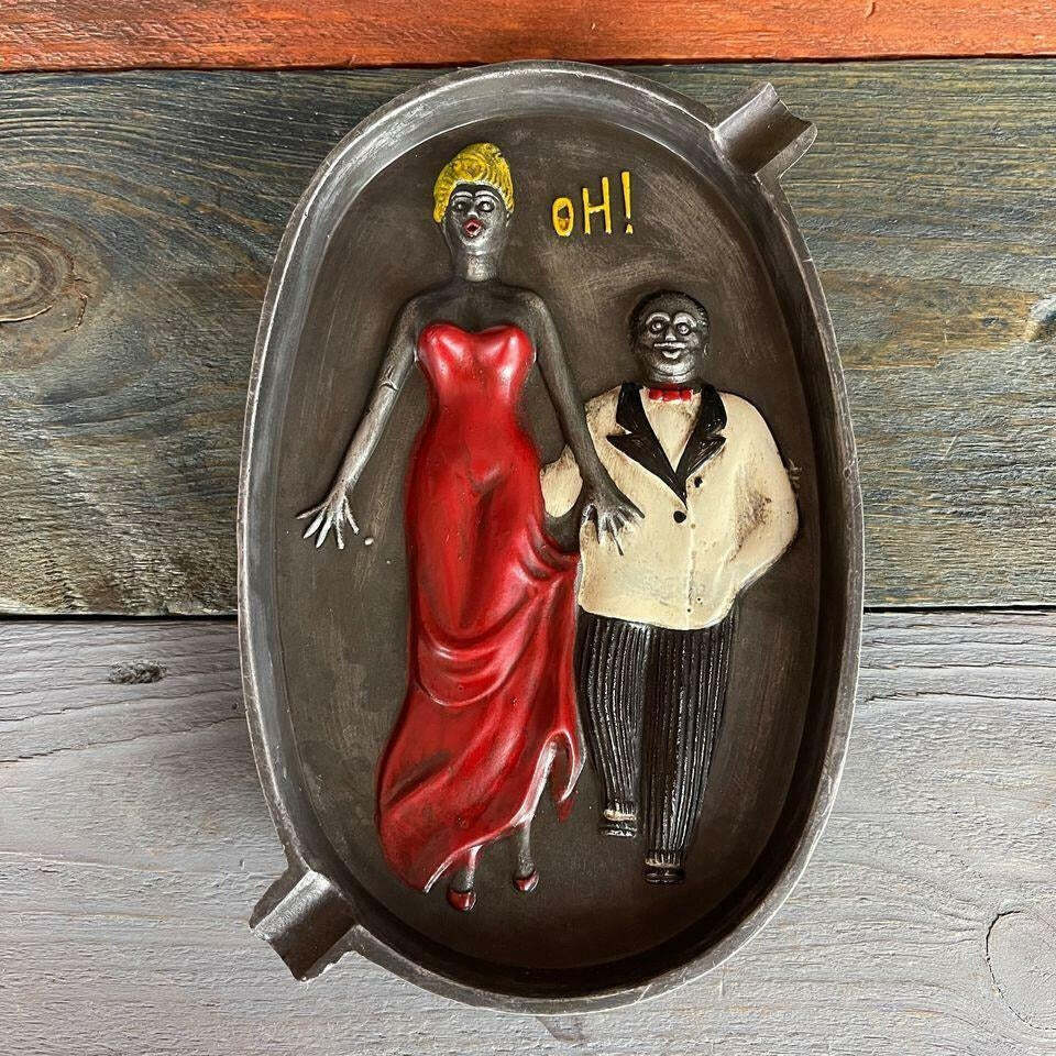 Speakeasy Cast Iron Ashtray With Painted Antique Finish