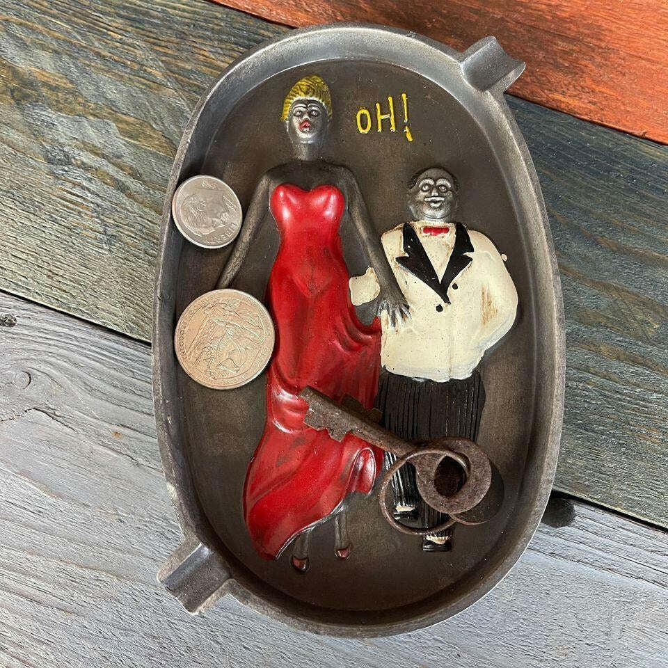 Speakeasy Cast Iron Ashtray With Painted Antique Finish