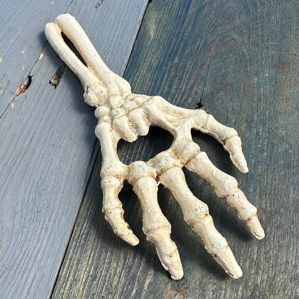 Skeleton Hand Cast Iron Bottle Opener With Antique Finish (6.5" Long)