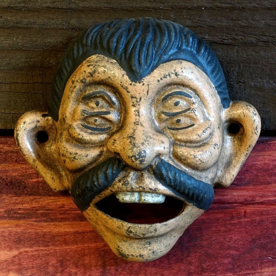 Pepe Four-Eyed Cast Iron Wall Mounted Bottle Opener (3.75" x 3.75")