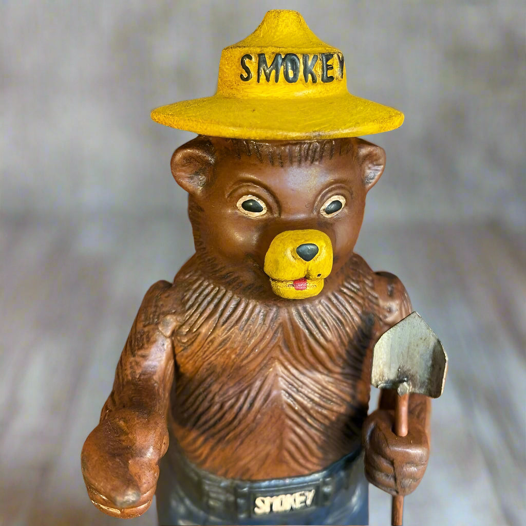 Smokey Bear Cast Iron Bank With Painted Antique Finish (8" x 3.5")