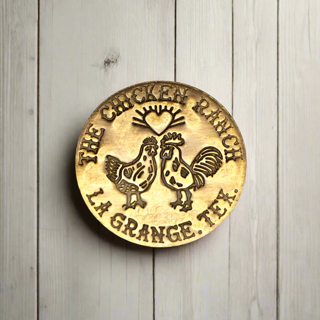 Brothel Solid Brass Tokens With Raised Lettering & Antique Finish (Set Of 6 Assorted Tokens)