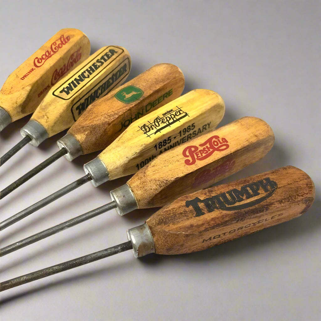 Ice Pick Set With Real Wood Handles & Painted Antique Finish (Set of 6)