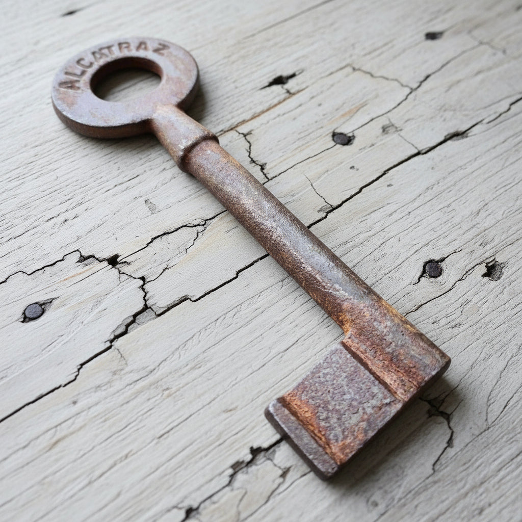 Alcatraz Prison Cast Iron Cell Key With Antique Finish (5" Long) - Jones Peak