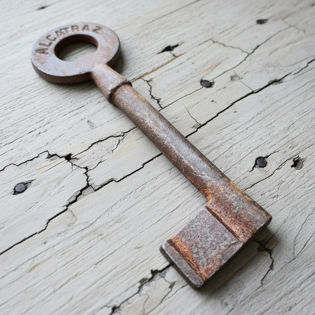 Alcatraz Prison Cast Iron Cell Key With Antique Finish (5" Long) - Jones Peak
