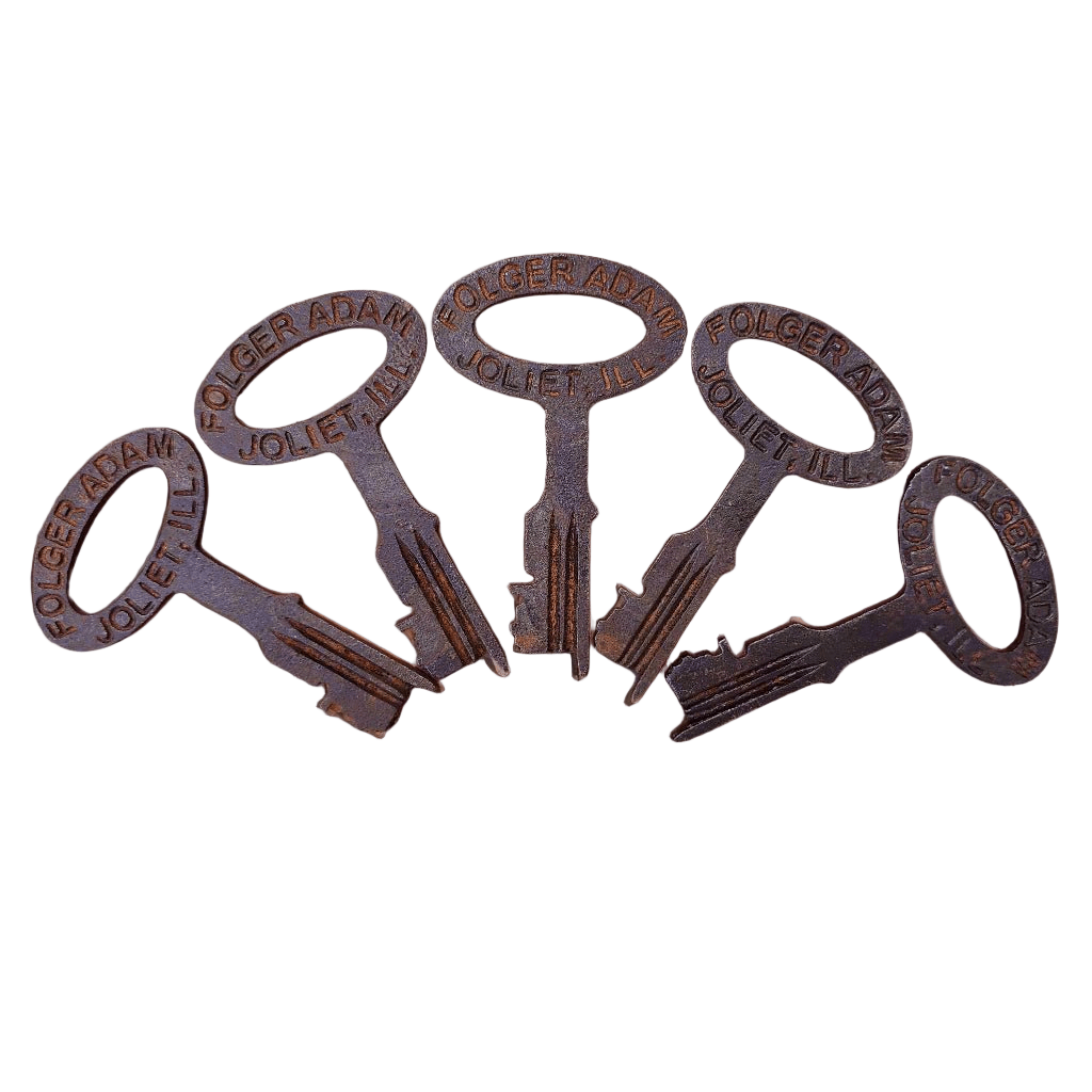 Folger Adam Joliet Illinois Jailhouse Cast Iron Keys (Set of 5) - Jones Peak