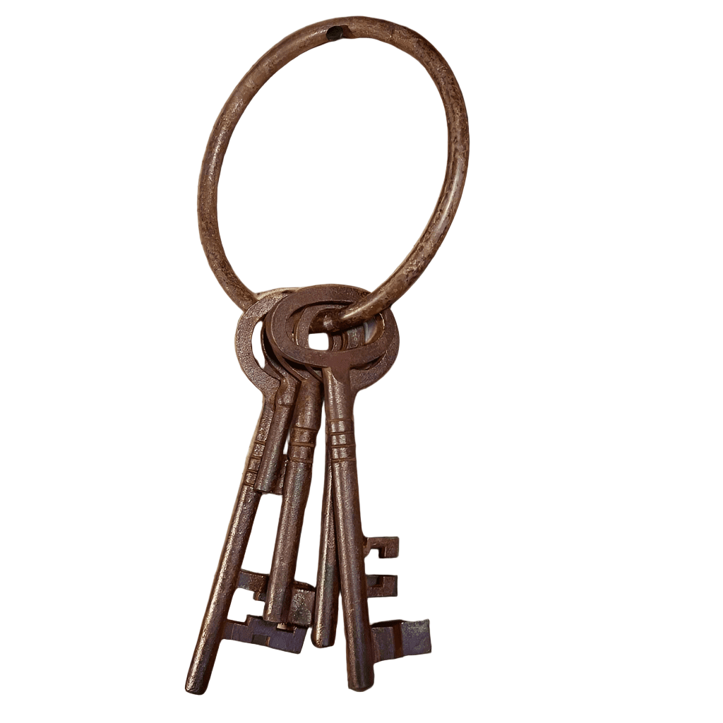 Jailhouse Keys Cast Iron With Antique Finish (3" - 6" Long) - Jones Peak