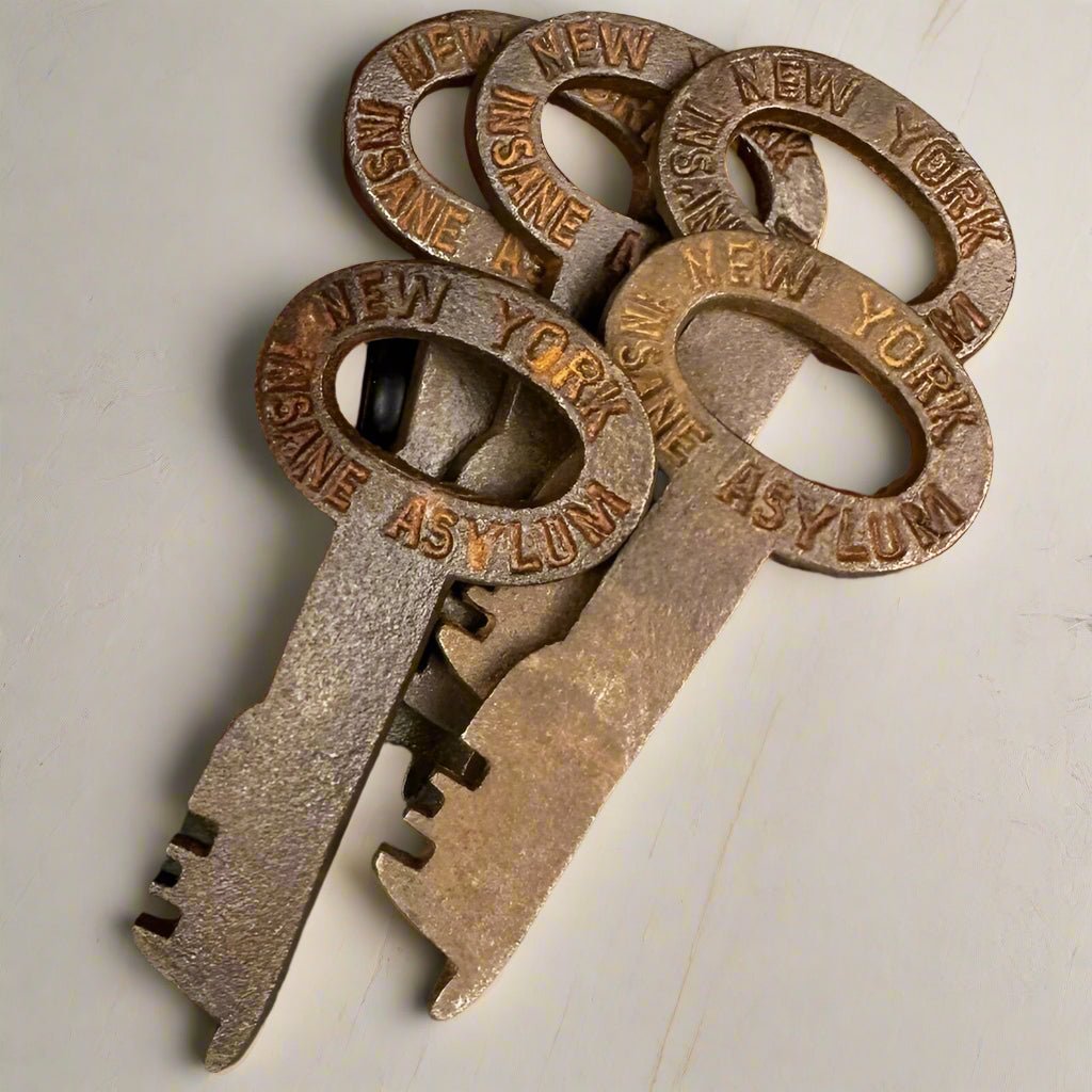 New York Insane Asylum Cast Iron 5 - Key Set (3.5" Long) - Jones Peak