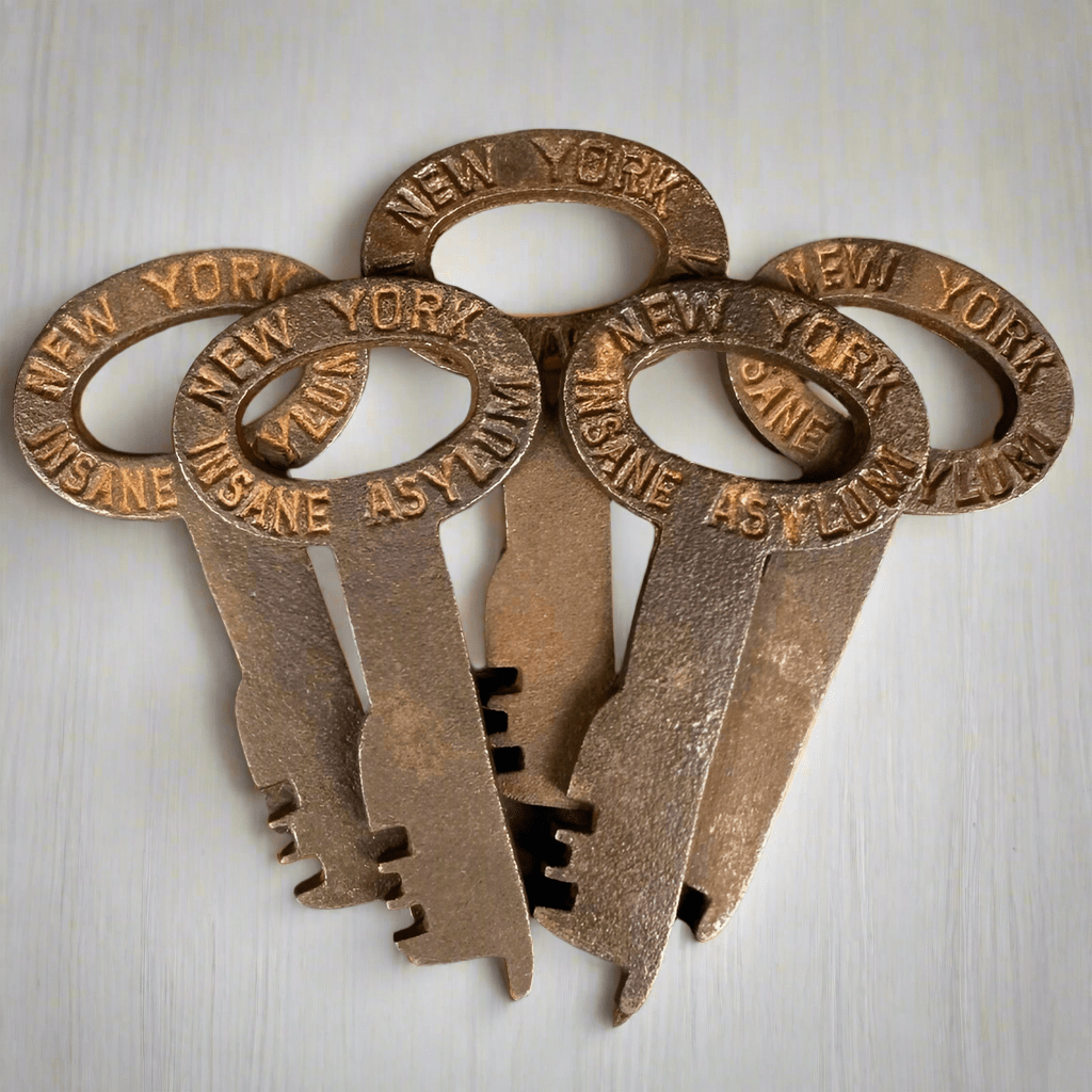 New York Insane Asylum Cast Iron 5 - Key Set (3.5" Long) - Jones Peak