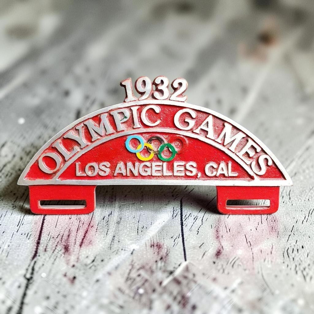 Olympic Games 1932 Los Angeles License Plate FOB Topper (9.75" x 5") - Jones Peak