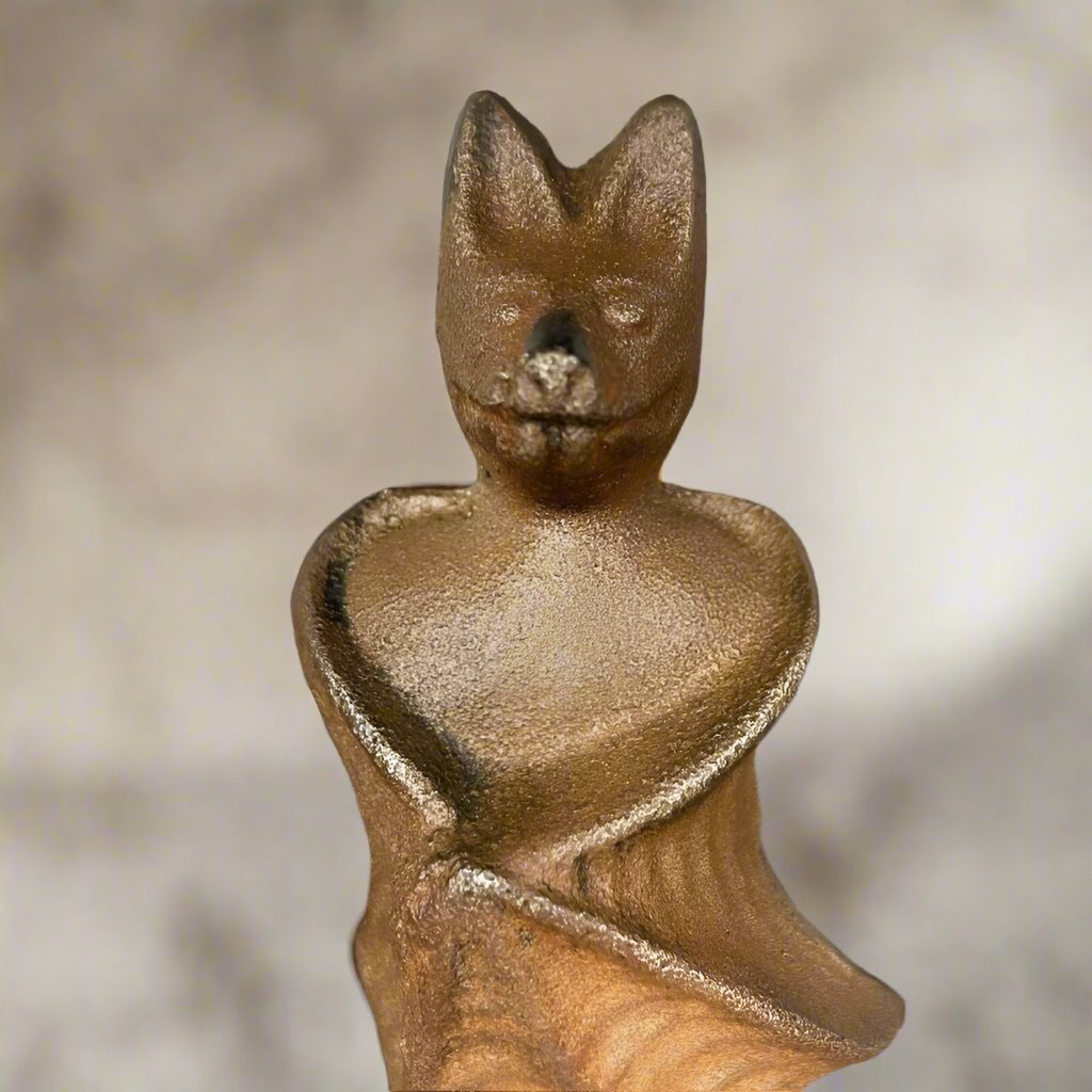 Bat Bottle Opener Cast Iron With Antique Distressed Finish (7" x 2")