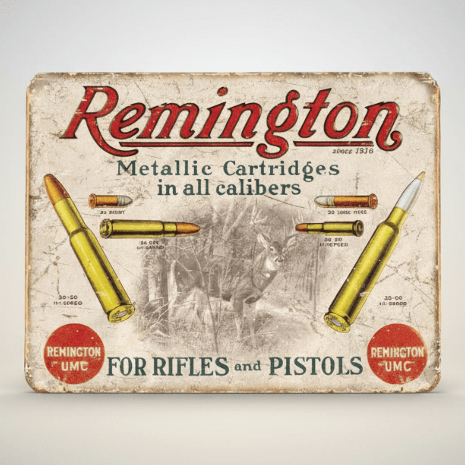 Remington Rifles & Pistols Metal Wall Sign