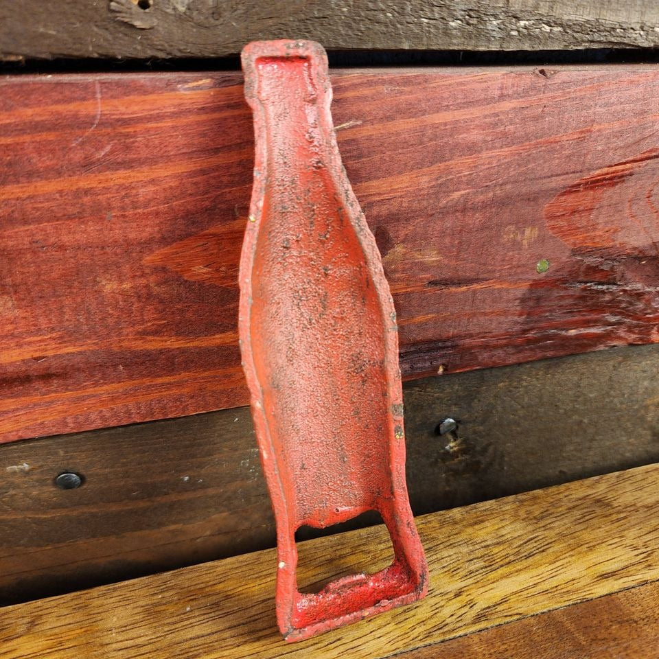 Coca-Cola Cast Iron Bottle Opener With Painted Antique Finish (5.5" Tall)