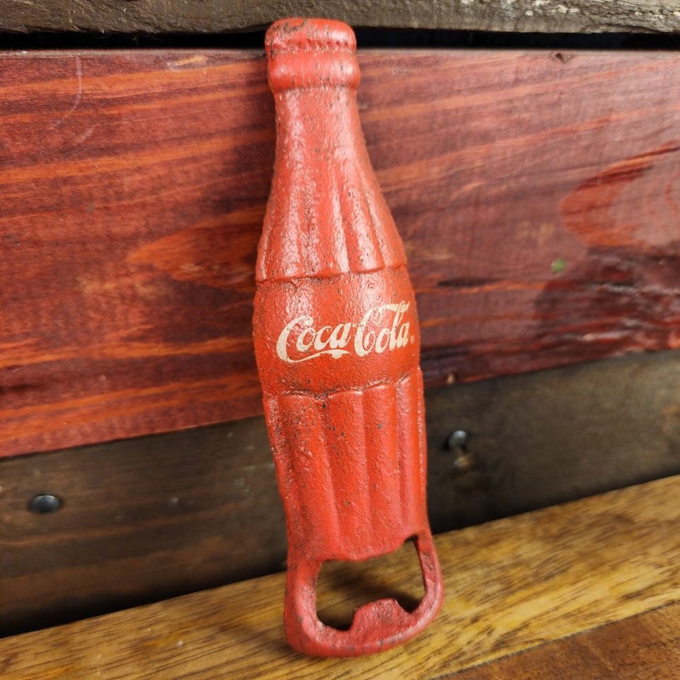 Coca-Cola Cast Iron Bottle Opener With Painted Antique Finish (5.5" Tall)