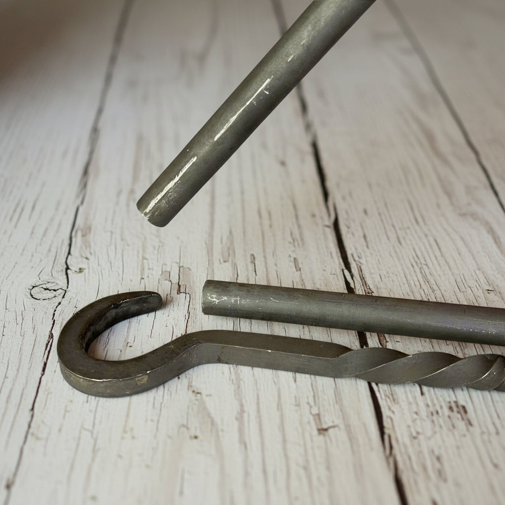 Chuck Wagon Dinner Bell Wrought Iron Striker And Leather Strap For Hanging (8" x 8.5") - Jones Peak