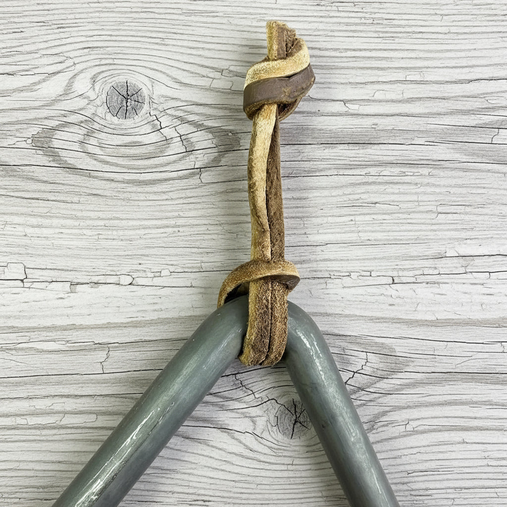 Chuck Wagon Dinner Bell Wrought Iron Striker And Leather Strap For Hanging (8" x 8.5") - Jones Peak