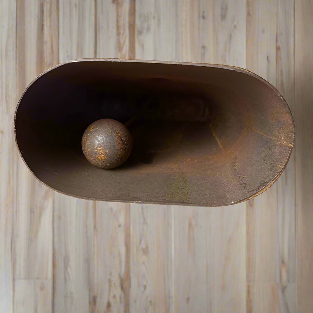 Cow Bell Cast Iron With Raised Steer Head And Vintage Antique Finish (6" x 4.5") - Jones Peak