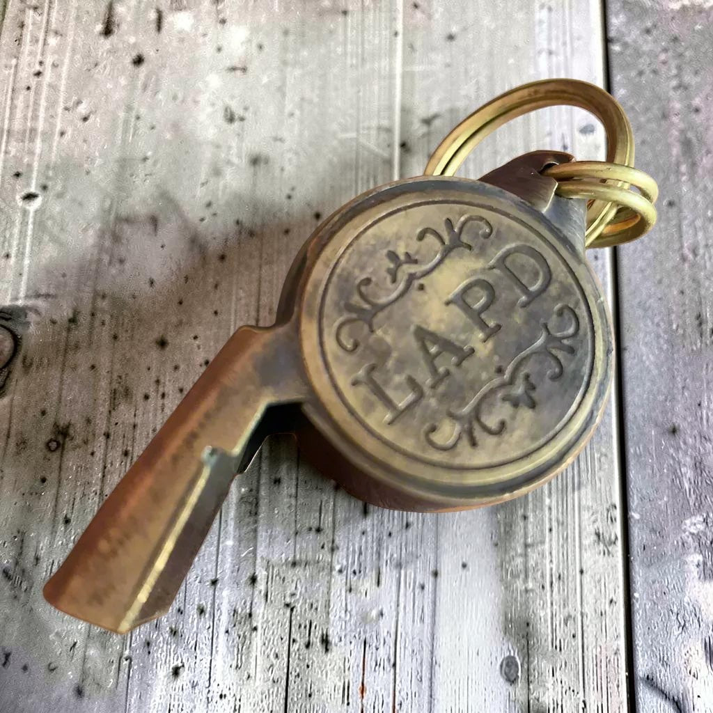 LAPD 1920's Solid Brass Star Police Whistle (2" Long) - Jones Peak