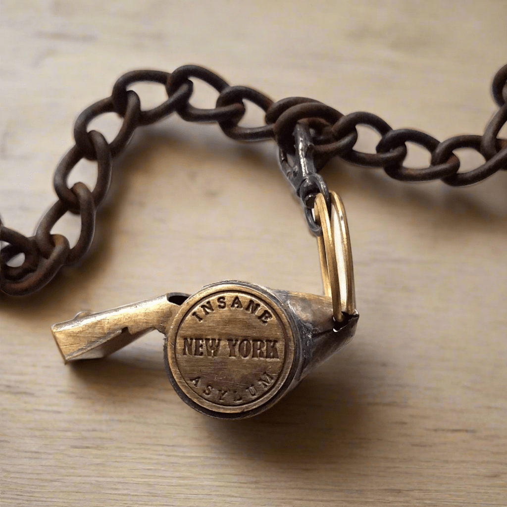 New York Insane Asylum Cast Iron Guard Key And Whistle (20" Long) - Jones Peak
