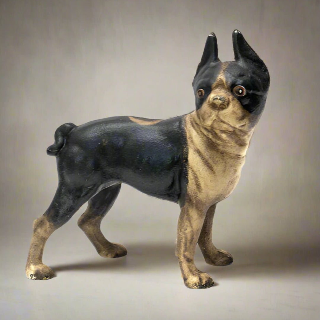 Boston Terrier Cast Iron Coin Bank With Painted Antique Finish (10" x 8") - Jones Peak