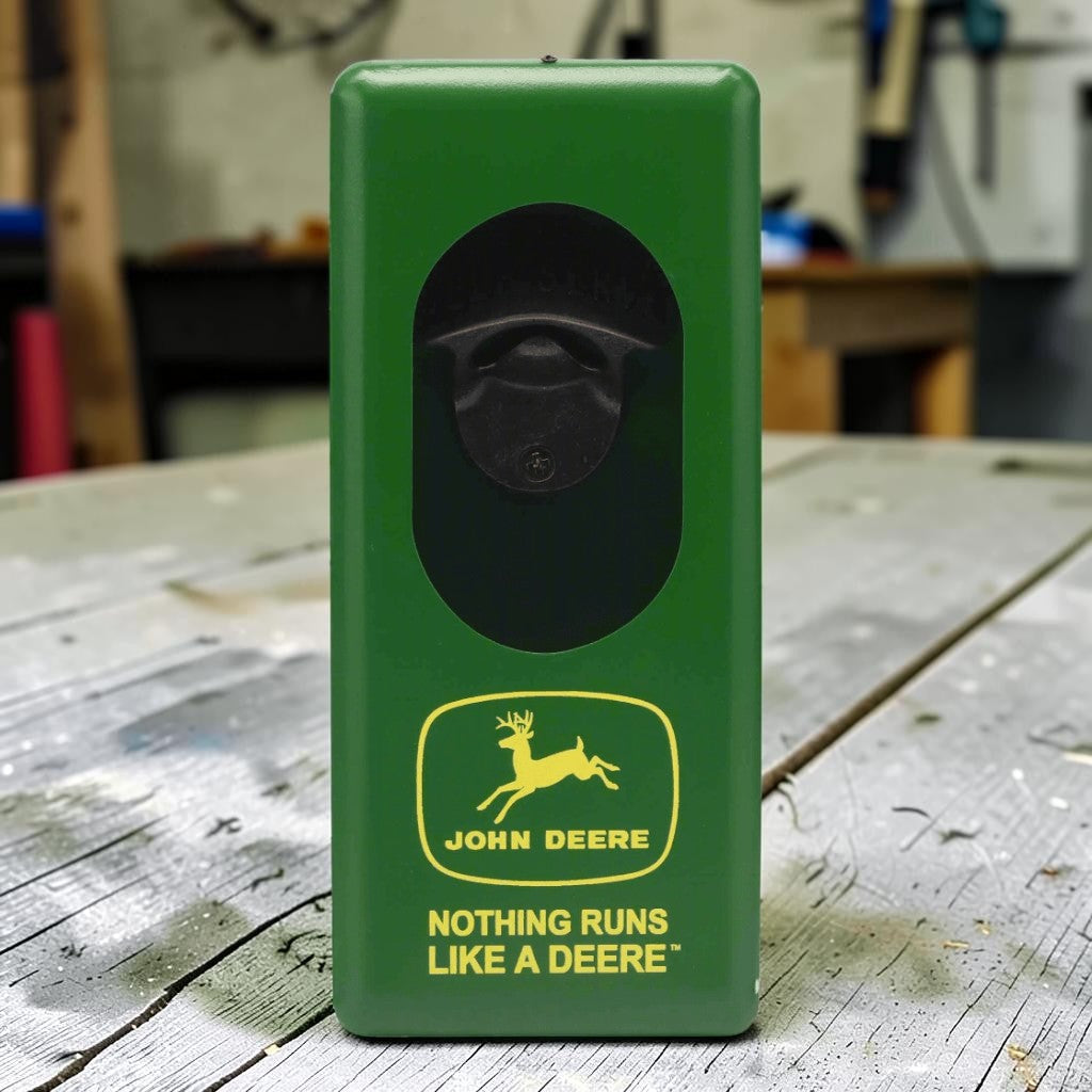 John Deere Nothing Runs Like A Deere Wall Bottle Opener (3.5" x 8" x 2.5") - Jones Peak