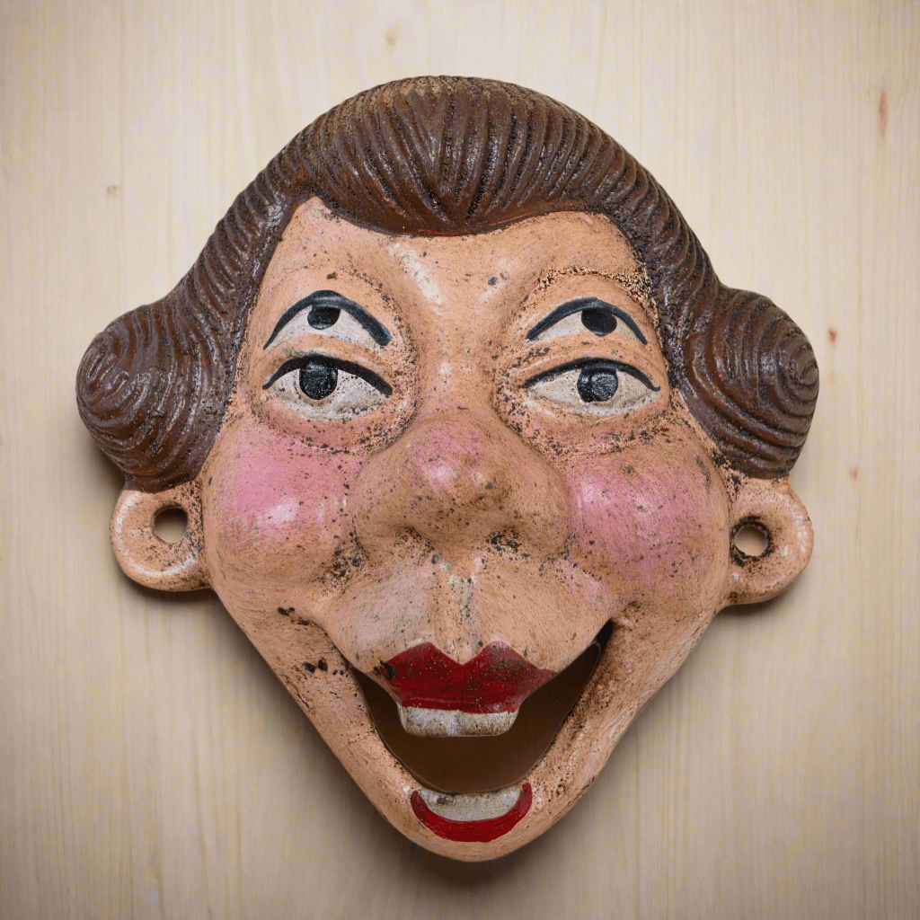 Lady Four - Eyed Wall Mounted Cast Iron Bottle Opener With Painted Antique Finish (3.75" x 3.5") - Jones Peak