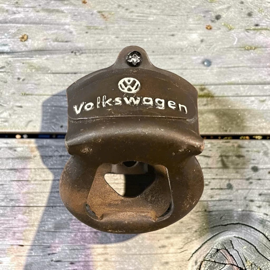 Volkswagen Wall Mounted Bottle Opener With Painted Antique Finish (3.25" x 2.5") - Jones Peak
