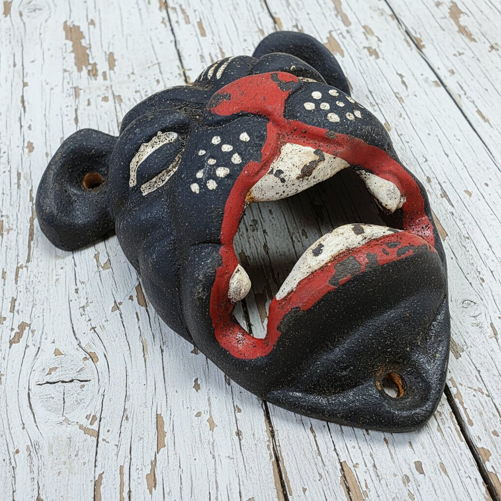 Bulldog Cast Iron Wall Mounted Bottle Opener With Painted Antique Finish (3.5" X 4") - Jones Peak