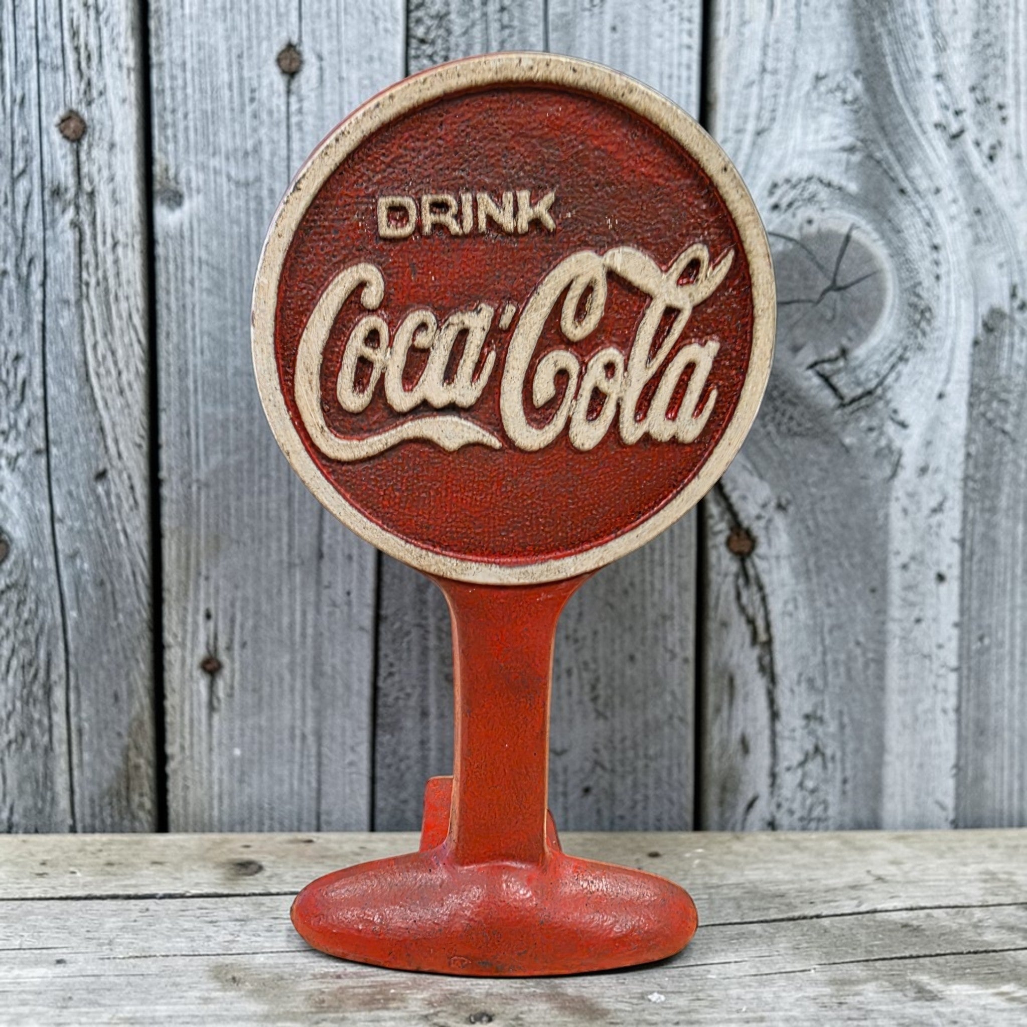 Coca - Cola Door Stop With Painted Antique Finish (9.5" Tall) - Jones Peak
