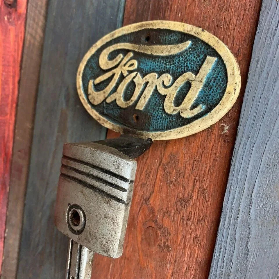 Ford Cast Iron Door Handle With Painted Antique Finish (9.5" x 4.5") - Jones Peak