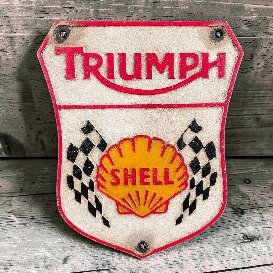 Triumph Shell Cast Iron Plaque With Painted Antique Finish (10.75" x 8.75") - Jones Peak