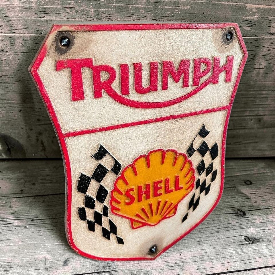 Triumph Shell Cast Iron Plaque With Painted Antique Finish (10.75" x 8.75") - Jones Peak