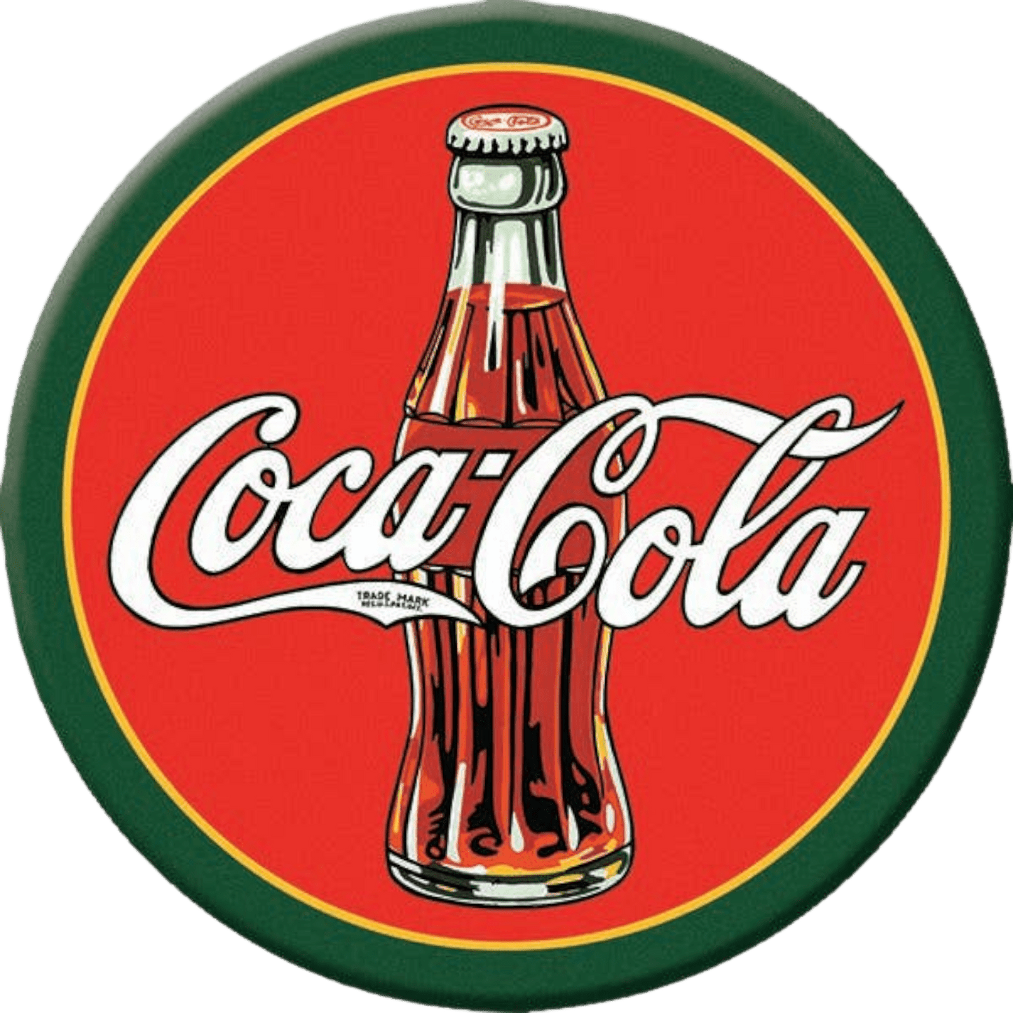 Coca - Cola 1930's Vintage Bottle Logo Magnet (3" Round) - Jones Peak
