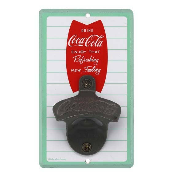 Coca - Cola Striped Wall Bottle Opener (3.5" x 6") - Jones Peak