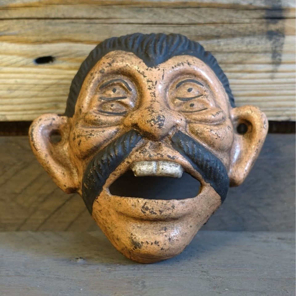 Pepe Four-Eyed Cast Iron Wall Mounted Bottle Opener (3.75" x 3.75")